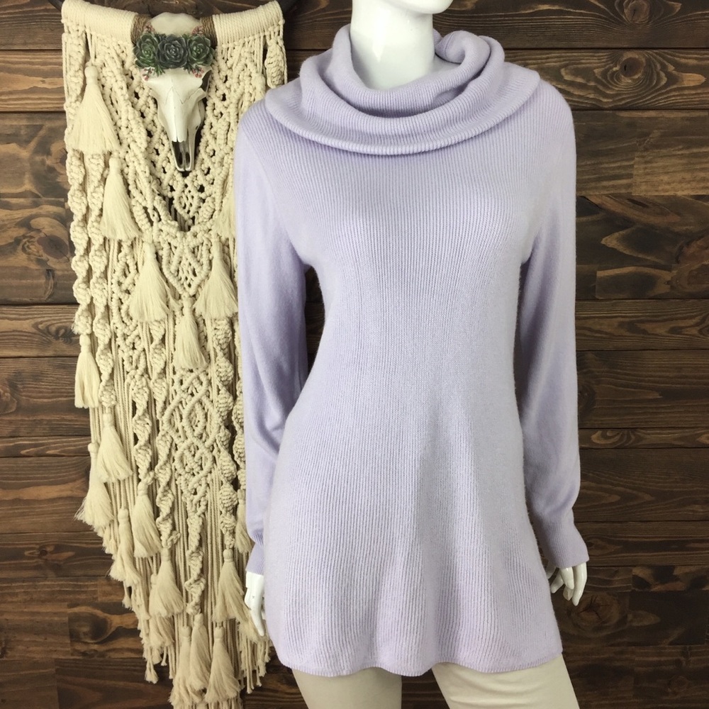 Hampshire Studio | Lilac Cowl Knit Sweater Purple